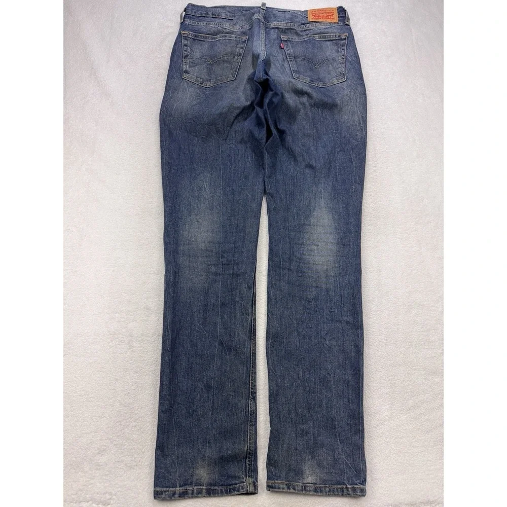 Levis 541 Jeans Men 34x38 Blue Athletic Straight Whisker Distress Stretch Denim